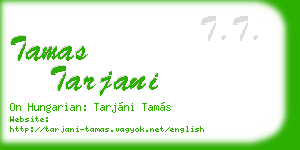 tamas tarjani business card