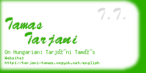 tamas tarjani business card